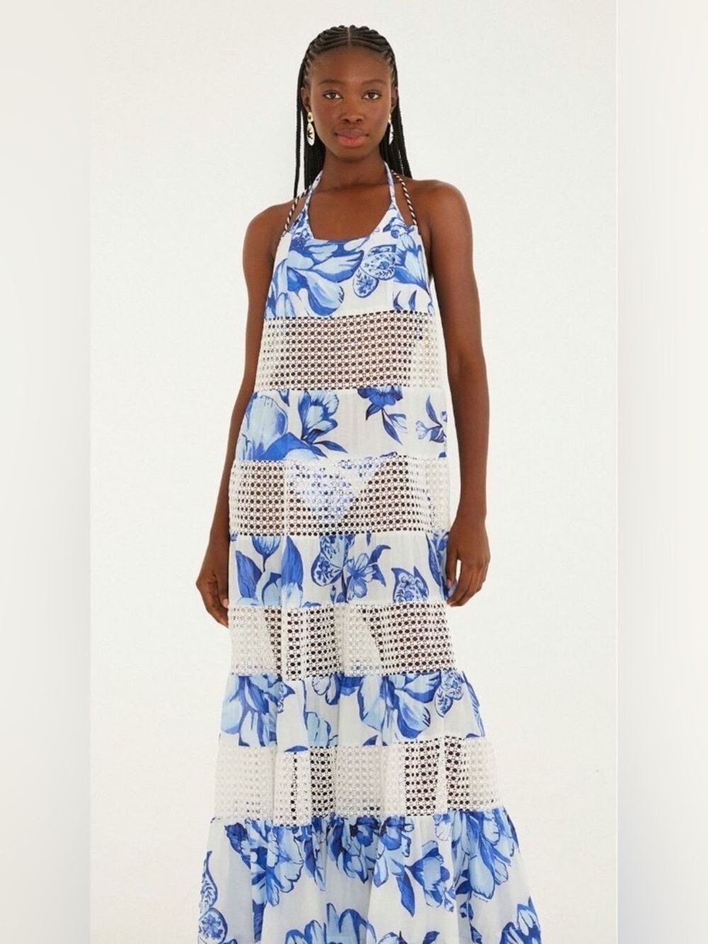 Farm Rio Porcelain Chita Long Dress